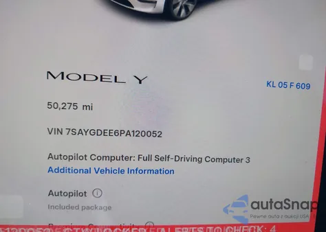 2023 Tesla Model Y Awd/Long Range Dual Motor All-Wheel Drive from USA, damaged, VIN 7SAYGDEE6PA120052